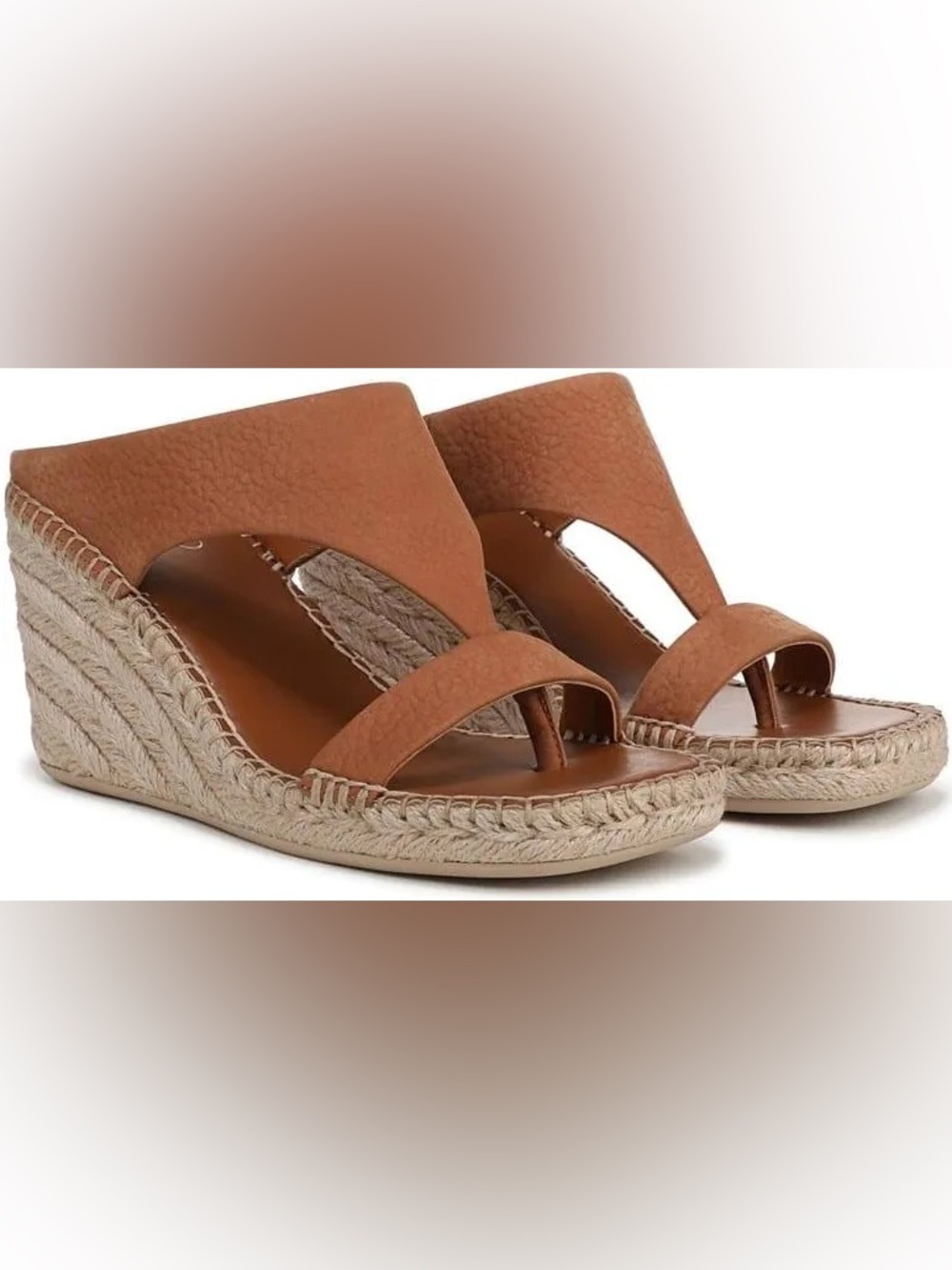 Franco Sarto Farren Leather Wedge Espadrille Sandals